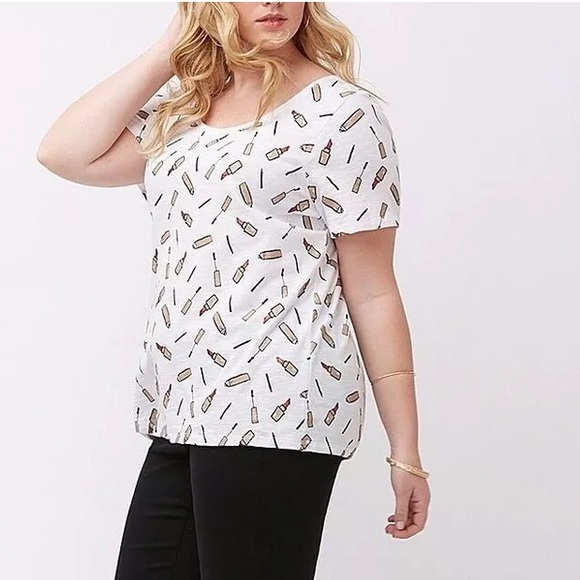 LANE BRYANT SHORT SLEEVE “MAKEUP PRINT” tshirt PLUS Size 22 / 24 - Picture 4 of 4